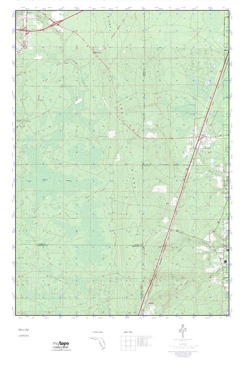 MyTopo Maxville, Florida USGS Quad Topo Map