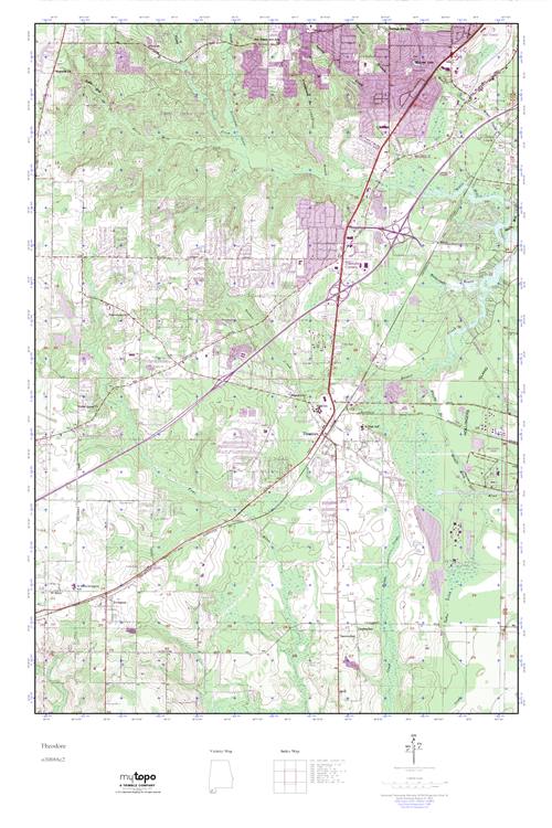 MyTopo Theodore, Alabama USGS Quad Topo Map