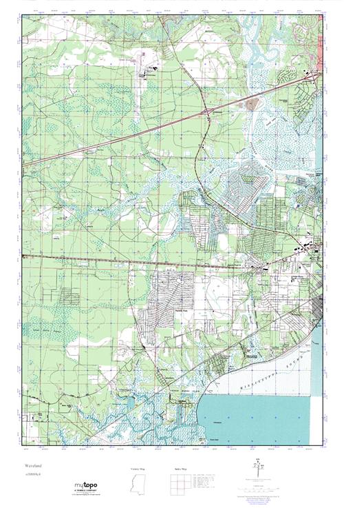 MyTopo Waveland, Mississippi USGS Quad Topo Map