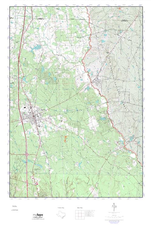 MyTopo Willis, Texas USGS Quad Topo Map