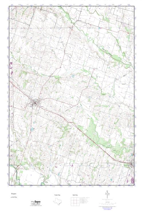 MyTopo Rogers, Texas USGS Quad Topo Map