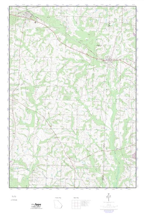 MyTopo Ty Ty, USGS Quad Topo Map