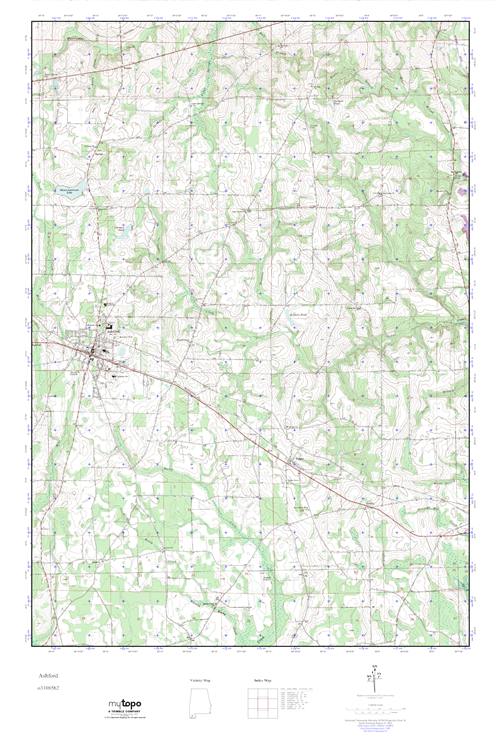 MyTopo Ashford, Alabama USGS Quad Topo Map