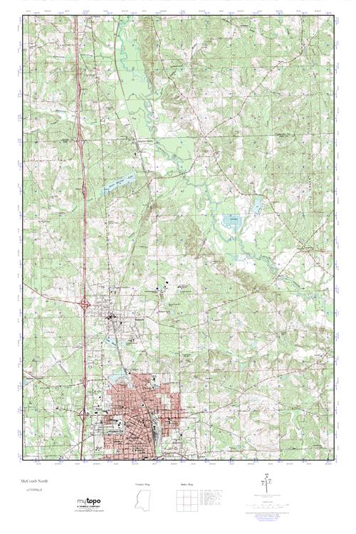 MyTopo North, Mississippi USGS Quad Topo Map