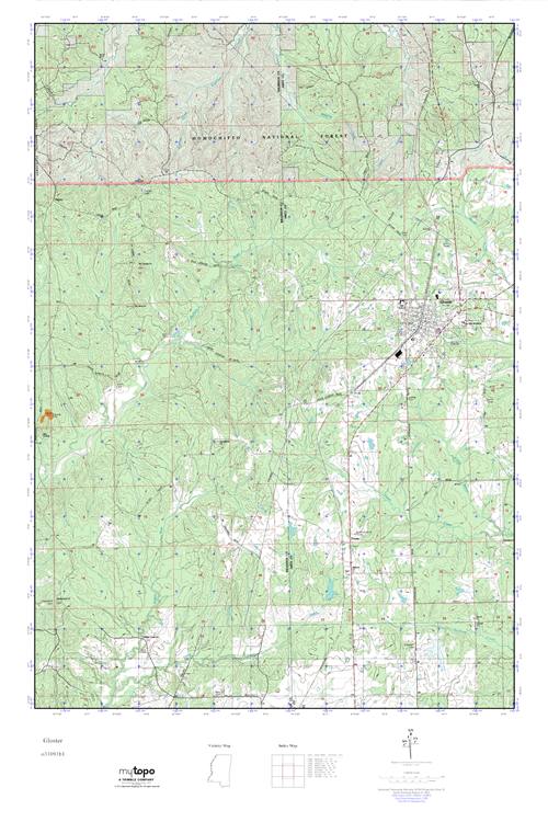 MyTopo Gloster, Mississippi USGS Quad Topo Map