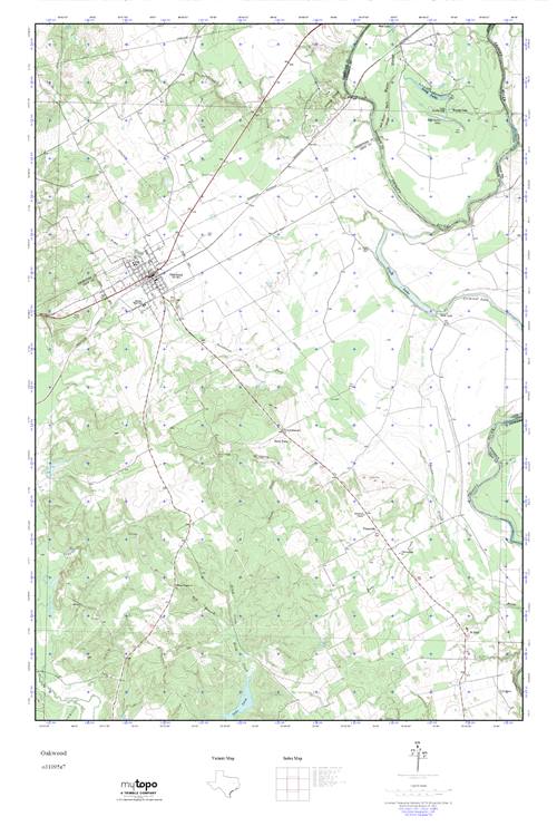 MyTopo Oakwood, Texas USGS Quad Topo Map