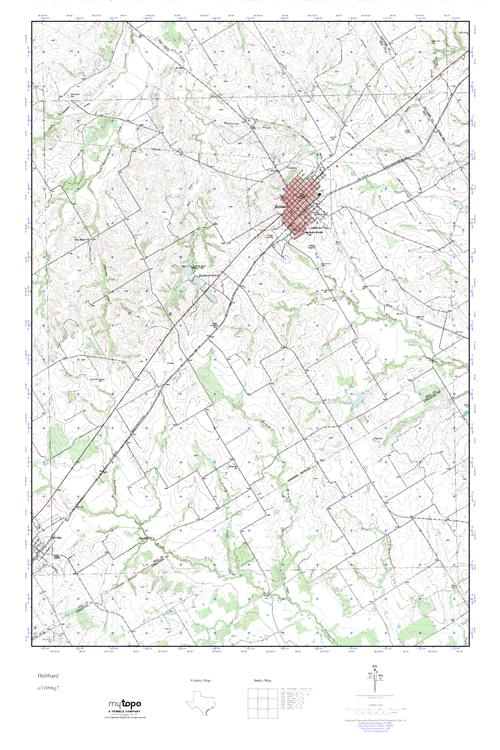 MyTopo Hubbard, Texas USGS Quad Topo Map