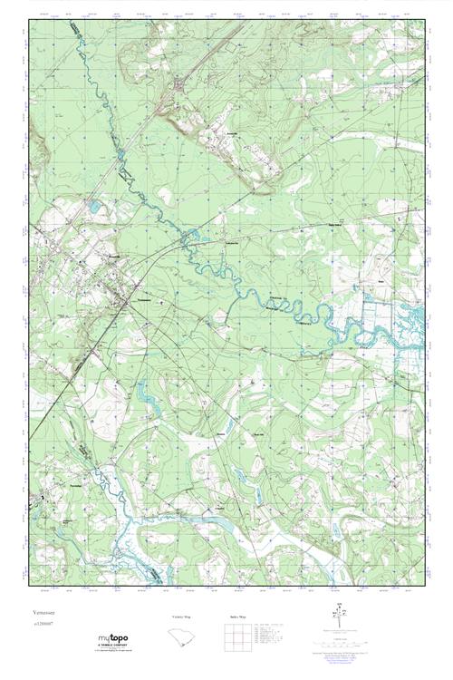 MyTopo Yemassee, South Carolina USGS Quad Topo Map