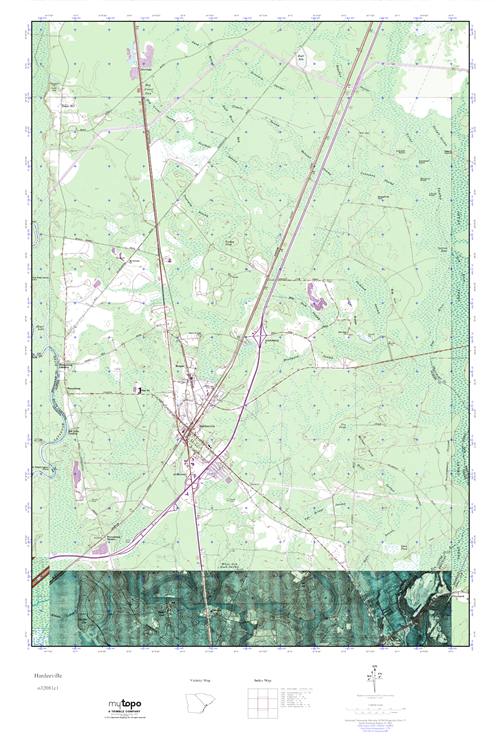 MyTopo Hardeeville, South Carolina USGS Quad Topo Map