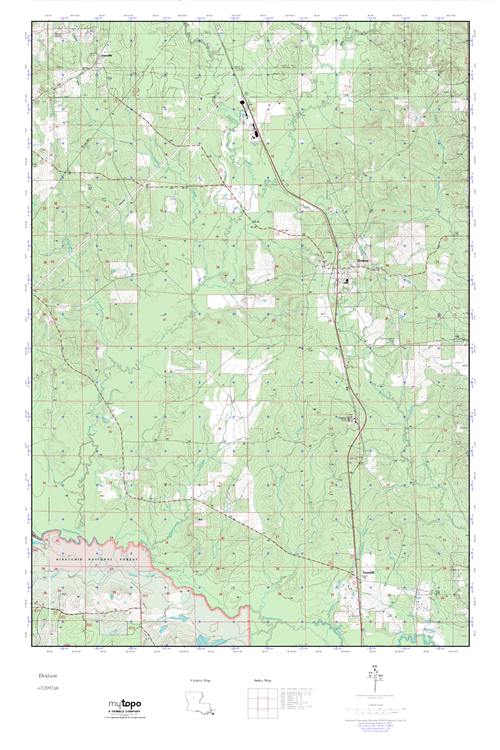 MyTopo Dodson, Louisiana USGS Quad Topo Map