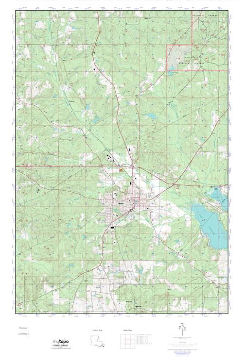 MyTopo Homer, Louisiana USGS Quad Topo Map