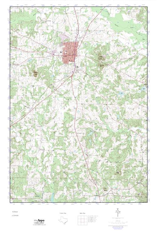 MyTopo Gilmer, Texas USGS Quad Topo Map