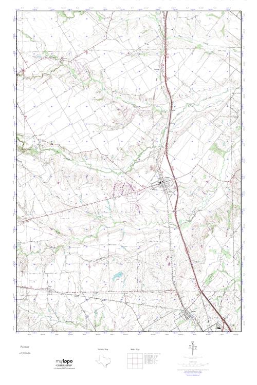 MyTopo Palmer, Texas USGS Quad Topo Map
