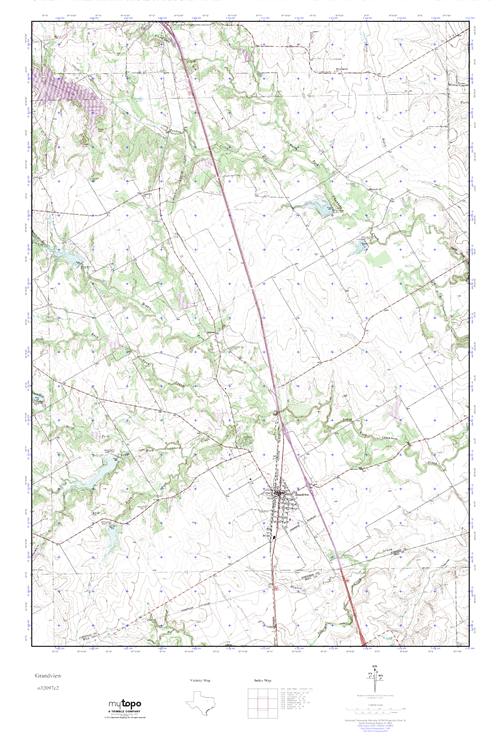 MyTopo Grandview, Texas USGS Quad Topo Map