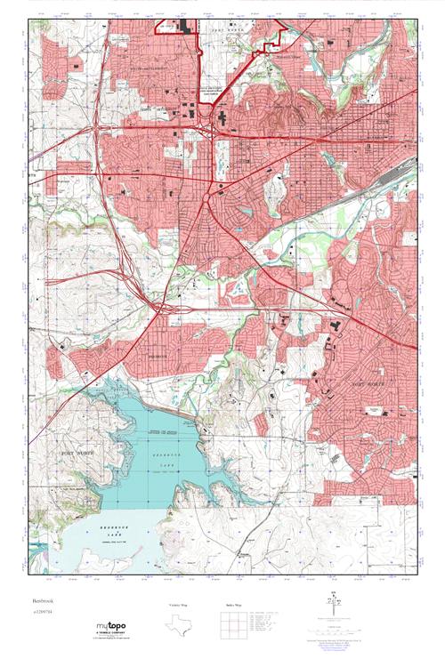MyTopo Benbrook, Texas USGS Quad Topo Map