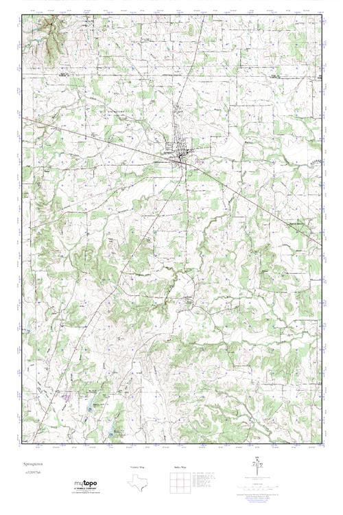 MyTopo Springtown, Texas USGS Quad Topo Map