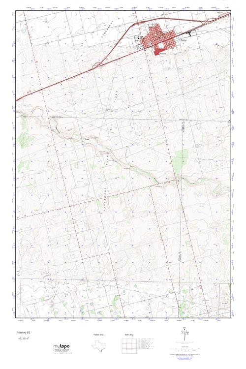 MyTopo Stanton SE, Texas USGS Quad Topo Map