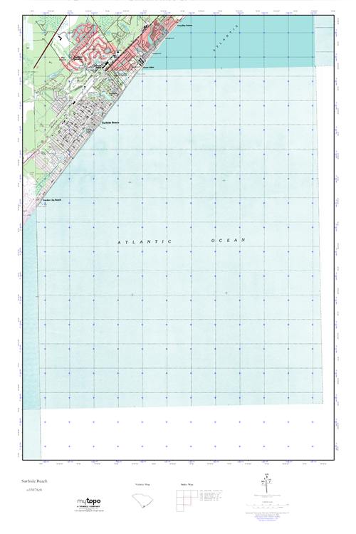 MyTopo Surfside Beach, South Carolina USGS Quad Topo Map