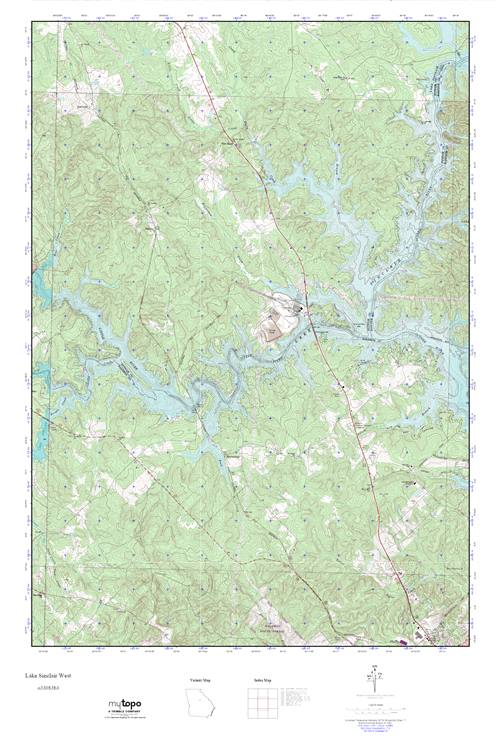 MyTopo Lake Sinclair West, USGS Quad Topo Map