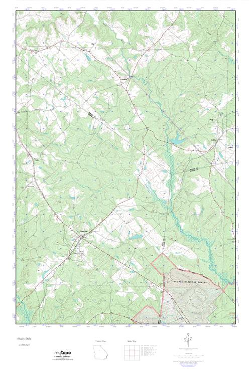 MyTopo Shady Dale, USGS Quad Topo Map