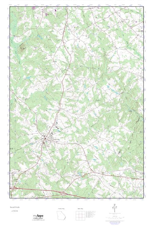 MyTopo Social Circle, USGS Quad Topo Map