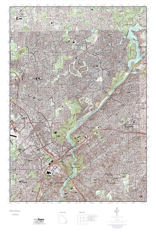 MyTopo Sandy Springs, USGS Quad Topo Map