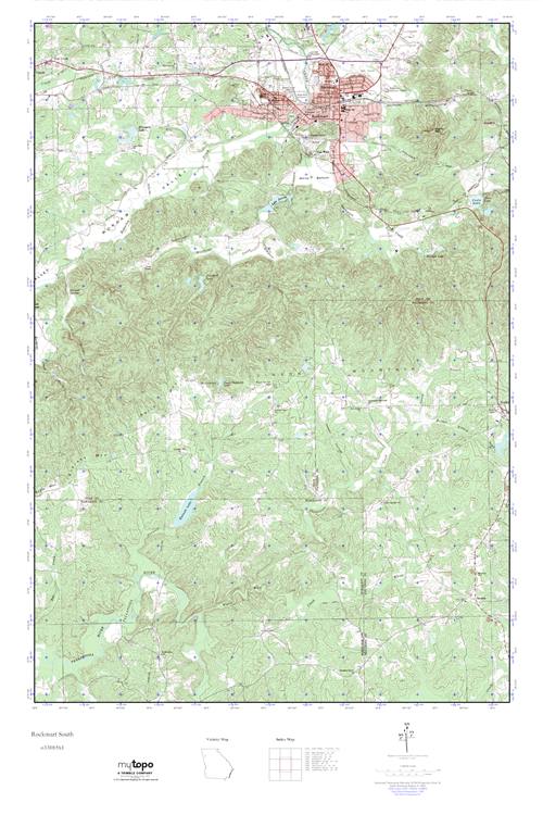MyTopo Rockmart South, USGS Quad Topo Map
