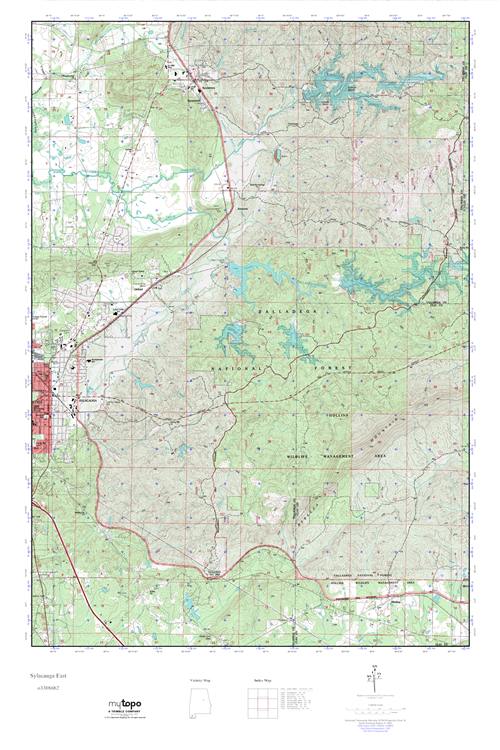 MyTopo Sylacauga East, Alabama USGS Quad Topo Map