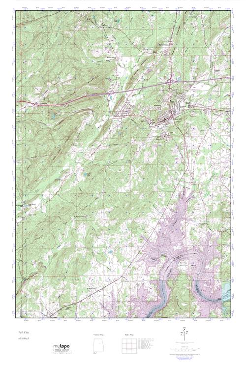 MyTopo Pell City, Alabama USGS Quad Topo Map