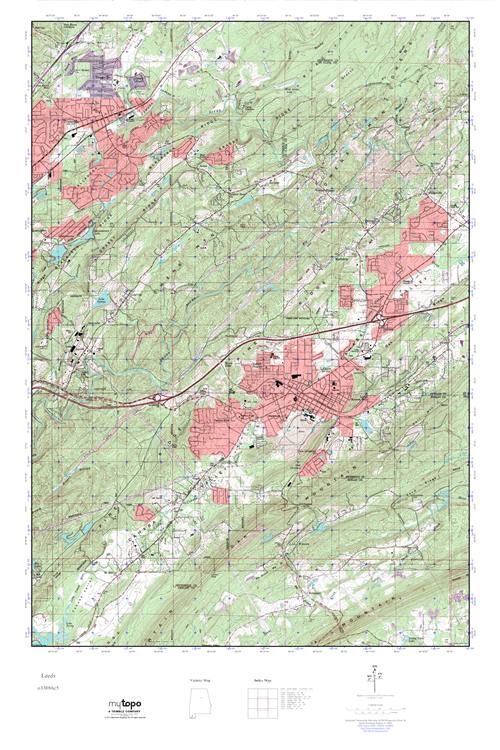 MyTopo Leeds, Alabama USGS Quad Topo Map