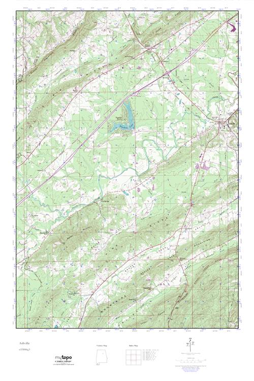 MyTopo Ashville, Alabama USGS Quad Topo Map