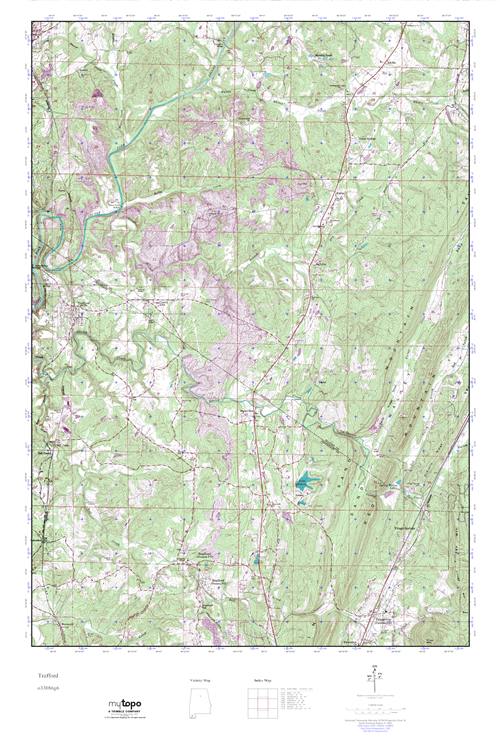 MyTopo Trafford, Alabama USGS Quad Topo Map