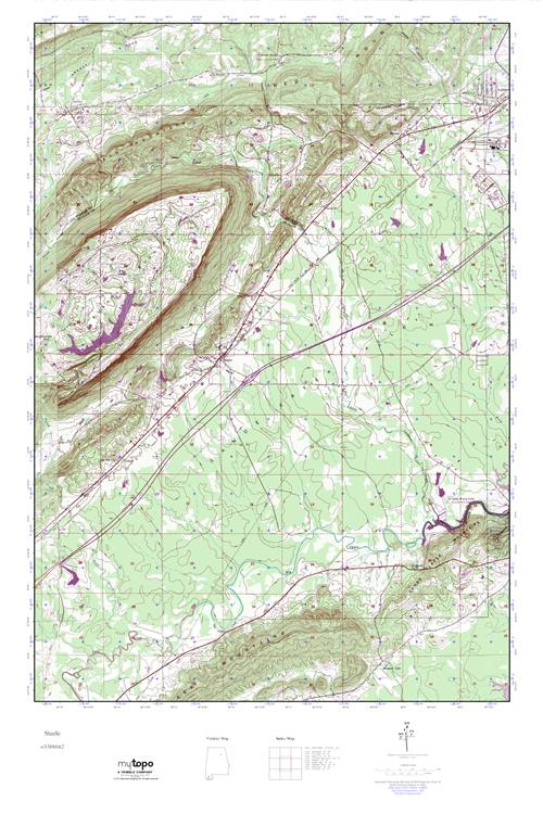 MyTopo Steele, Alabama USGS Quad Topo Map