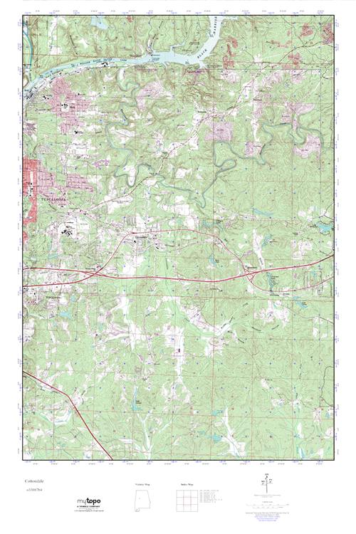 MyTopo Cottondale, Alabama USGS Quad Topo Map
