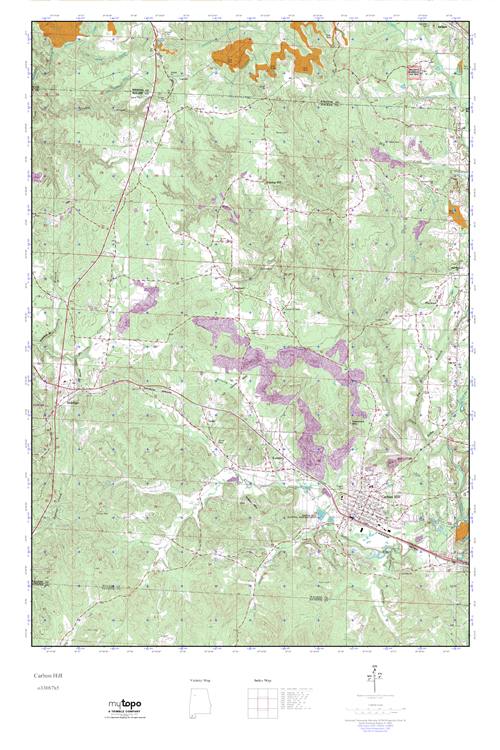 MyTopo Carbon Hill, Alabama USGS Quad Topo Map