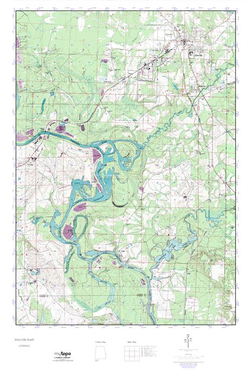MyTopo Aliceville South, Alabama USGS Quad Topo Map