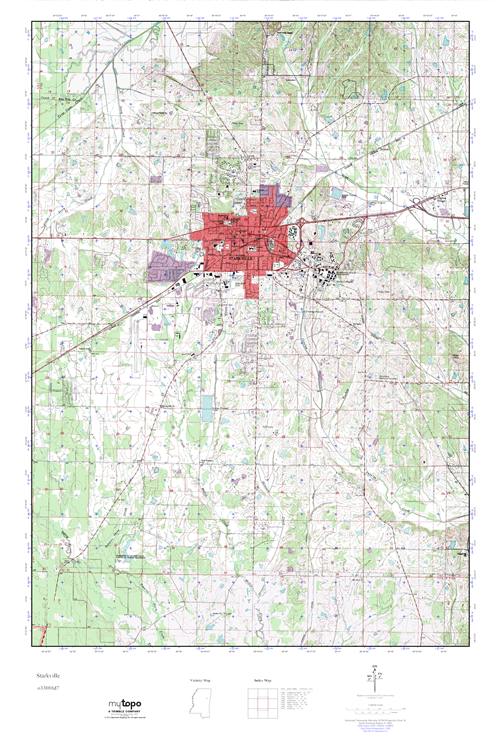 MyTopo Starkville, Mississippi USGS Quad Topo Map