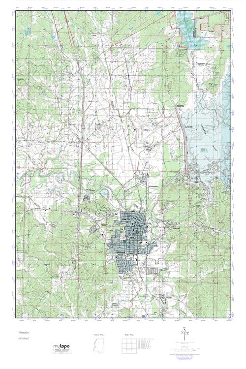 MyTopo Grenada, Mississippi USGS Quad Topo Map