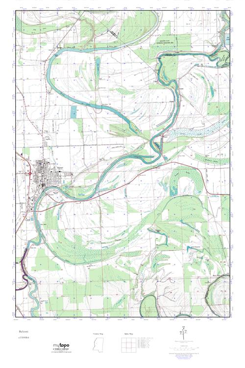 MyTopo Belzoni, Mississippi USGS Quad Topo Map