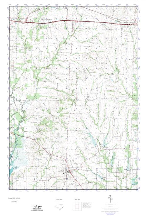 MyTopo Lone Oak North, Texas USGS Quad Topo Map