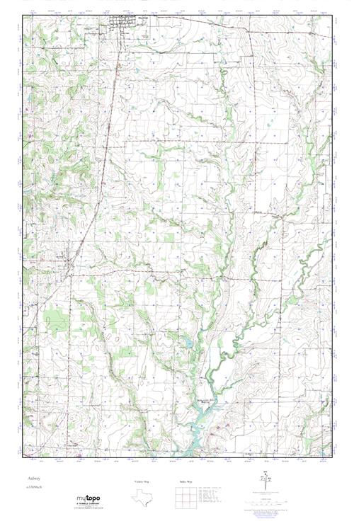 MyTopo Aubrey, Texas USGS Quad Topo Map