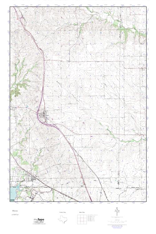 MyTopo Rhome, Texas USGS Quad Topo Map