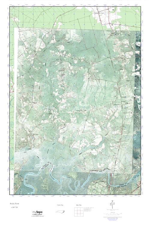 MyTopo Rocky Point, North Carolina USGS Quad Topo Map