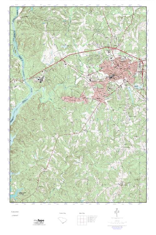 MyTopo Lancaster, South Carolina USGS Quad Topo Map