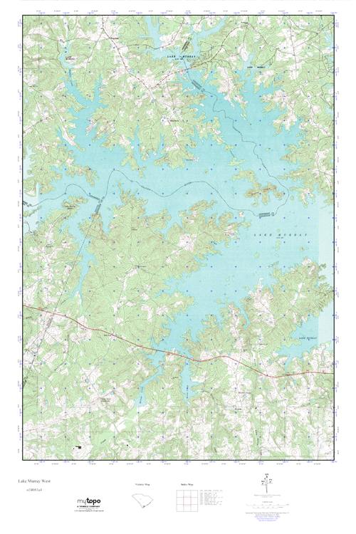 MyTopo Lake Murray West, South Carolina USGS Quad Topo Map