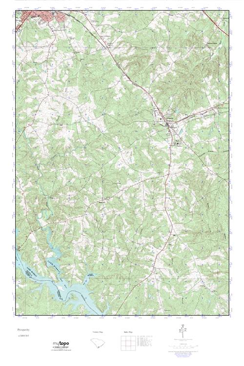MyTopo Prosperity, South Carolina USGS Quad Topo Map