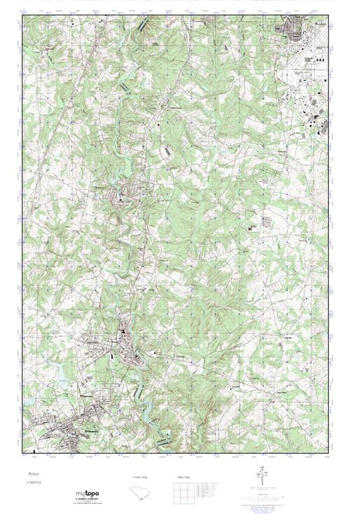 MyTopo Pelzer, South Carolina USGS Quad Topo Map