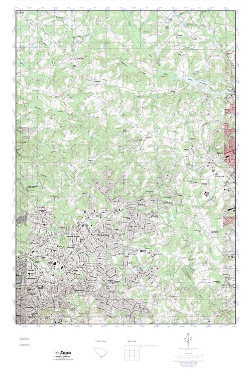 MyTopo Taylors, South Carolina USGS Quad Topo Map