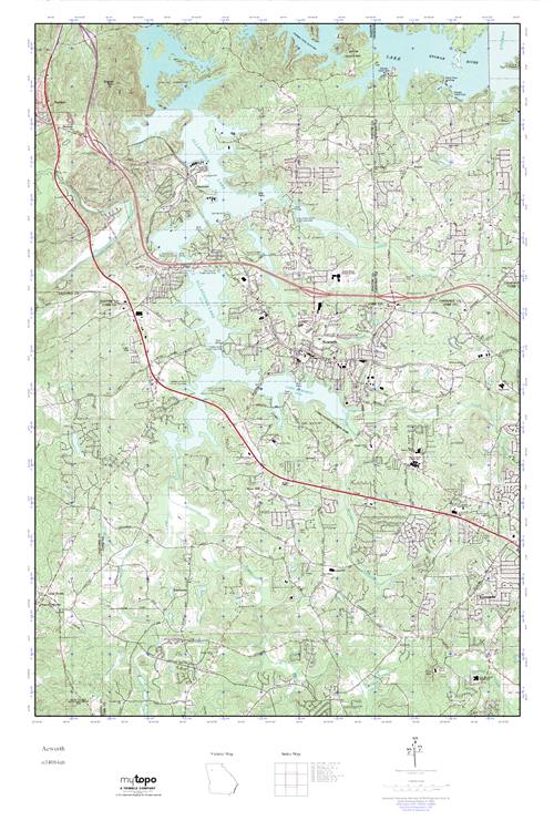 MyTopo Acworth, Georgia USGS Quad Topo Map