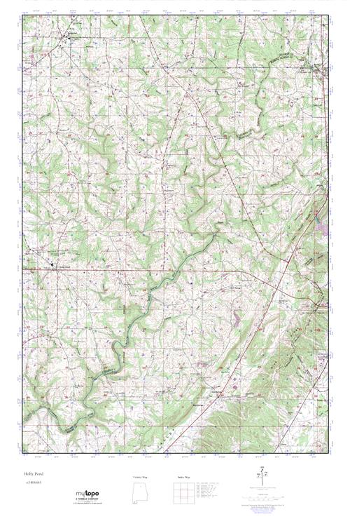 MyTopo Holly Pond, Alabama USGS Quad Topo Map